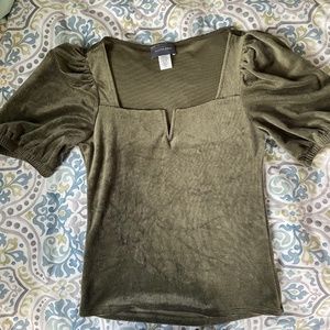Hudson Grey Olive Green Top